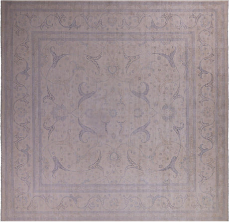 Square Turkish Oushak Hand-Knotted Wool Rug - Manhattan Rugs