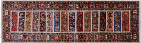 Tribal Persian Gabbeh Hand-Knotted Wool Runner Rug - Manhattan Rugs