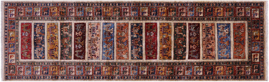 Runner Persian Gabbeh Tribal Hand-Knotted Wool Rug - Manhattan Rugs