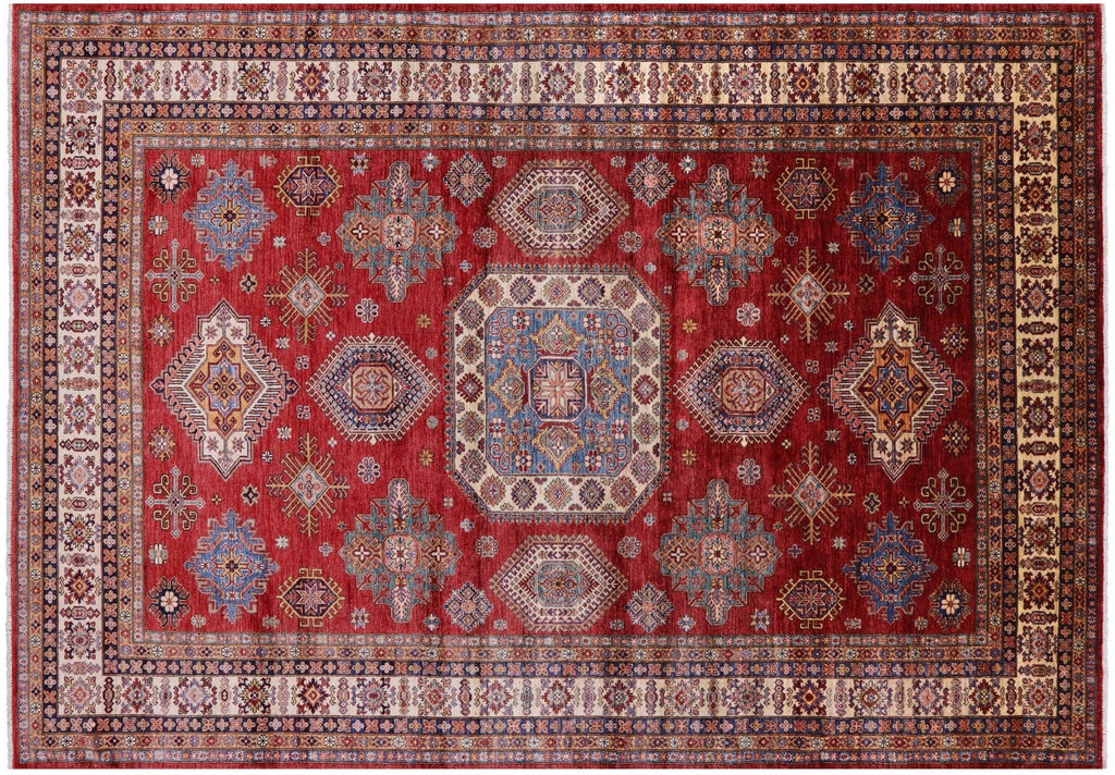 Super Kazak Geometric Handmade Wool Rug - Manhattan Rugs