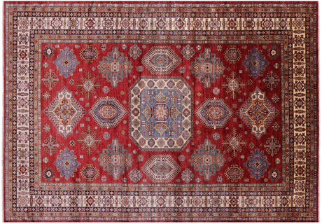 Super Kazak Geometric Handmade Wool Rug - Manhattan Rugs