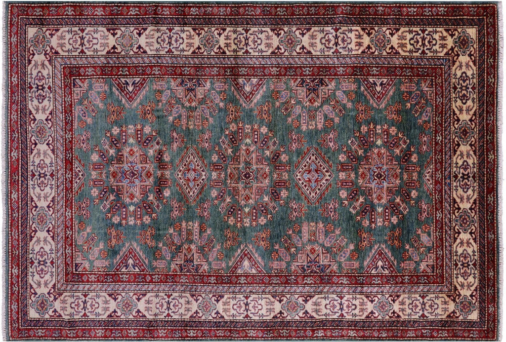 Super Kazak Geometric Hand-Knotted Wool Rug - Manhattan Rugs