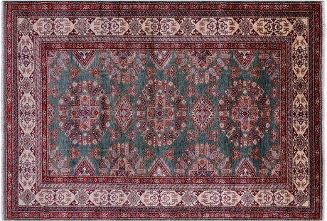 Super Kazak Geometric Hand-Knotted Wool Rug - Manhattan Rugs