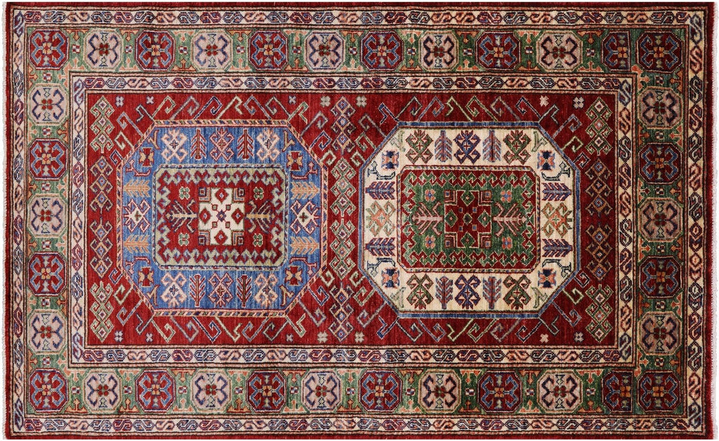 Hand Knotted Super Kazak Geometric Rug - Manhattan Rugs