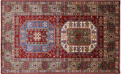 Hand Knotted Super Kazak Geometric Rug - Manhattan Rugs