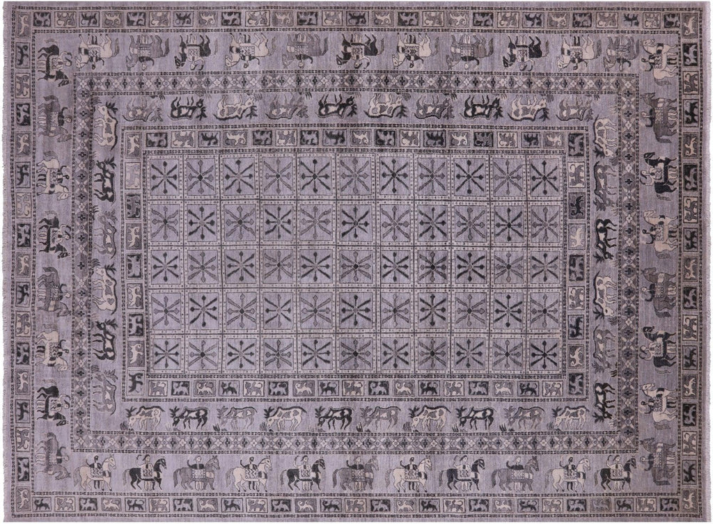 Handmade Antiqued Pazyryk Historical Design Wool Rug - Manhattan Rugs