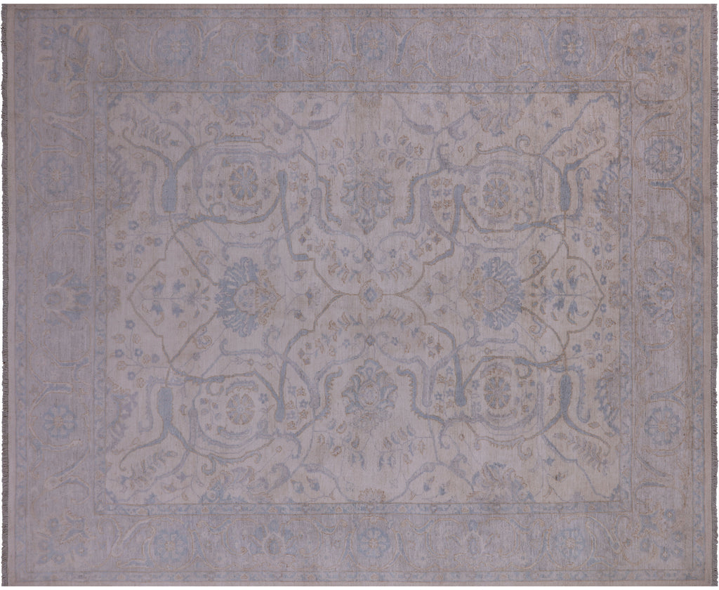Ivory Turkish Oushak Hand-Knotted Wool Rug 8' 1" X 9' 7" - Q14563