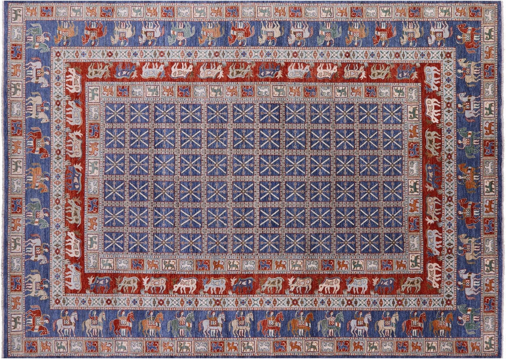 Antiqued Pazyryk Historical Design Hand Knotted Wool Rug - Manhattan Rugs