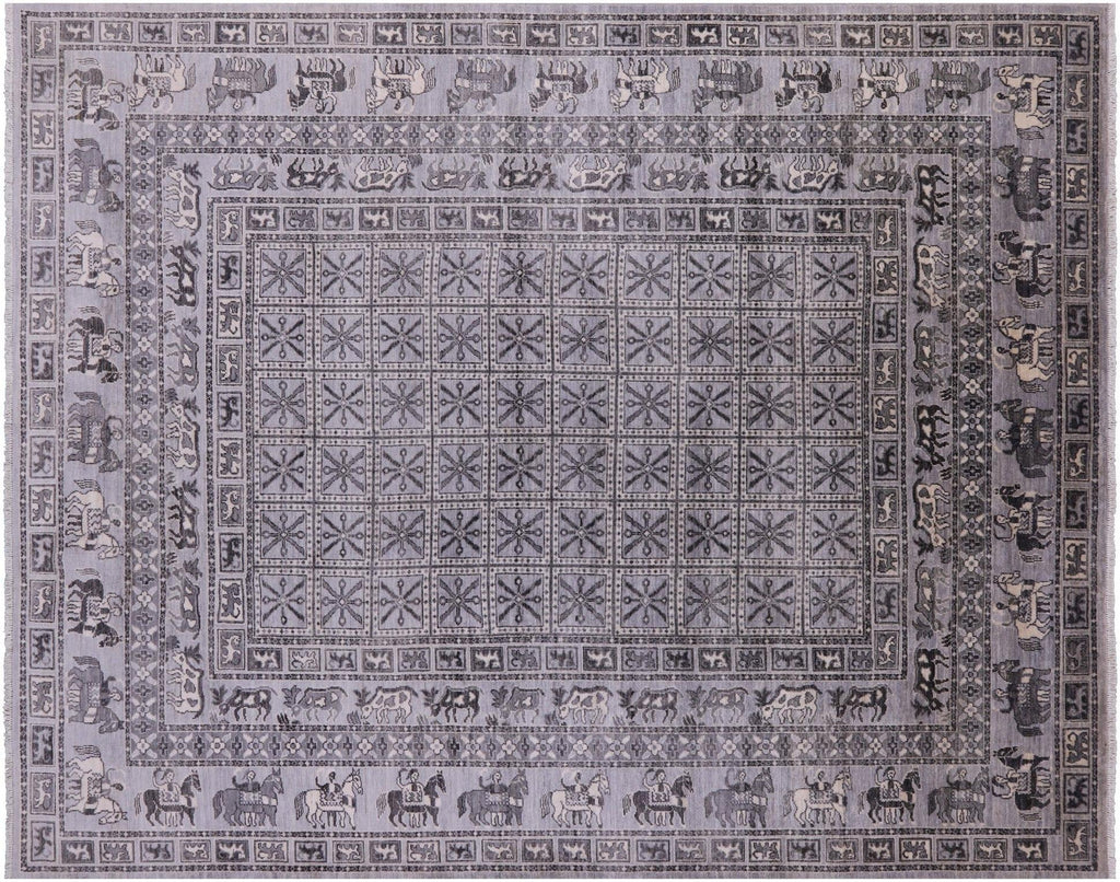 Handmade Antiqued Pazyryk Historical Design Wool Rug - Manhattan Rugs
