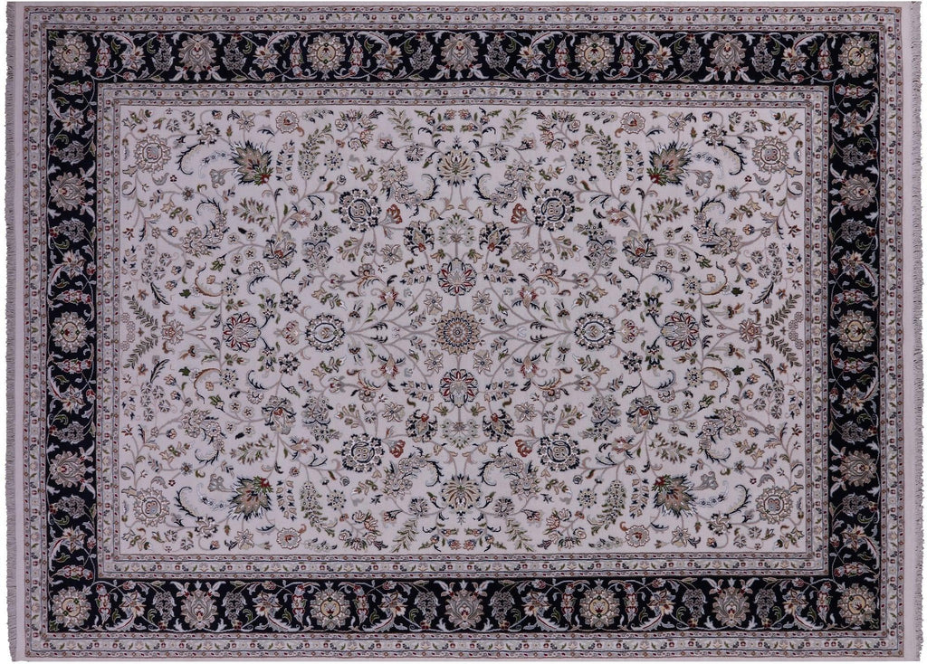 Hand-Knotted Persian Nain Wool & Silk Rug - Manhattan Rugs