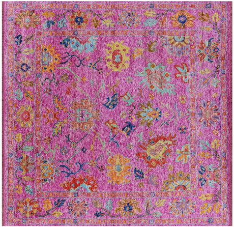 Square Turkish Oushak Hand-Knotted Wool Rug - Manhattan Rugs
