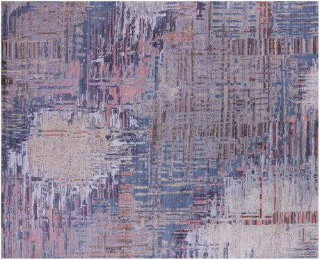 Wool & Silk Abstract Handmade Rug - Manhattan Rugs