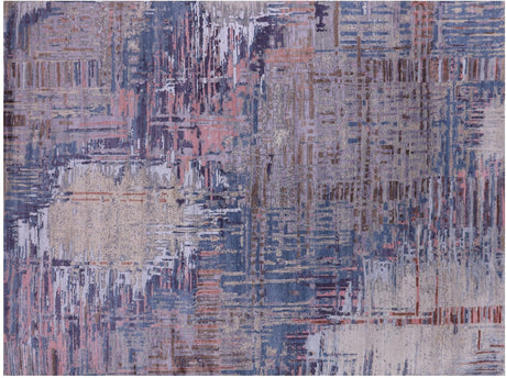 Wool & Silk Abstract Hand Knotted Rug - Manhattan Rugs
