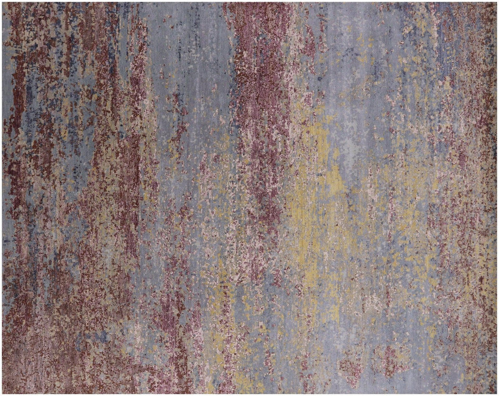 Abstract Hand Knotted Wool & Silk Rug - Manhattan Rugs