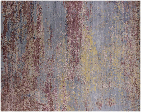 Abstract Hand Knotted Wool & Silk Rug - Manhattan Rugs