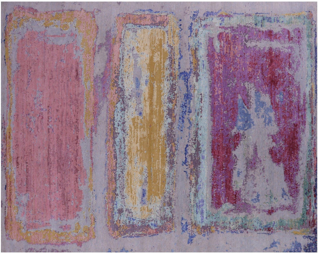 Wool & Silk  Abstract Handmade Rug - Manhattan Rugs