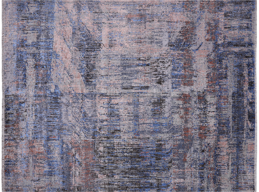SUPER SALE 7' 9" X 10' 2" Handmade Wool & Silk Abstract Rug - Q14875