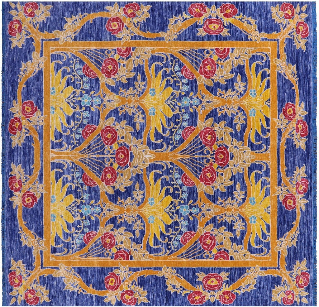 Square William Morris Hand-Knotted Wool Rug - Manhattan Rugs