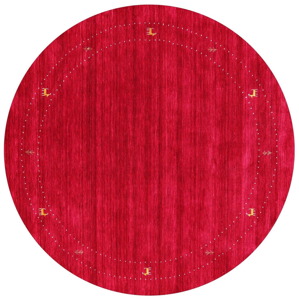 Round Hand Knotted Persian Gabbeh Wool Rug - Manhattan Rugs