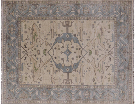 Hand Knotted Wool Oushak Area Rug - Manhattan Rugs