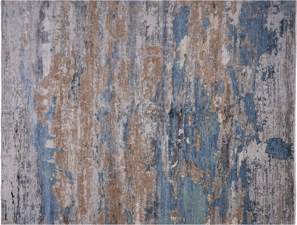 SUPER SALE 7' 11" X 10' 1" Wool & Silk Modern Handmade Rug - Q15532