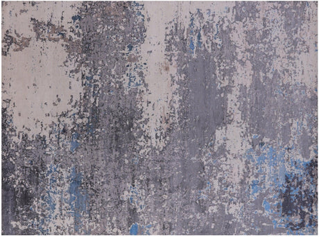 Wool & Silk Handmade Abstract Rug - Manhattan Rugs