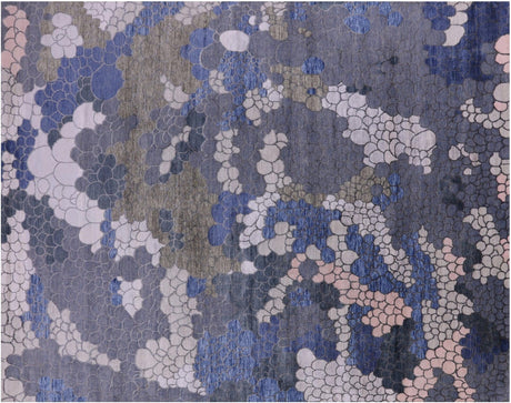 Wool & Silk Abstract Handmade Rug - Manhattan Rugs
