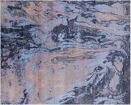 Abstract Hand Knotted Wool & Silk Rug - Manhattan Rugs