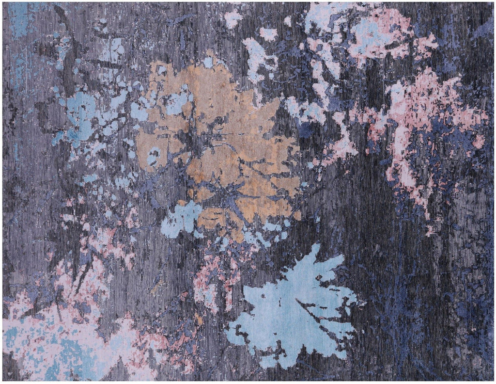 Wool & Silk Abstract Handmade Rug - Manhattan Rugs