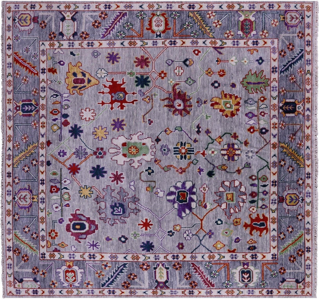 Square Turkish Oushak Hand-Knotted Wool Rug - Manhattan Rugs