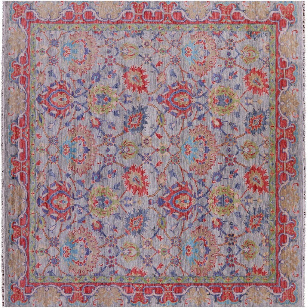 Square Hand-Knotted William Morris Wool Rug - Manhattan Rugs