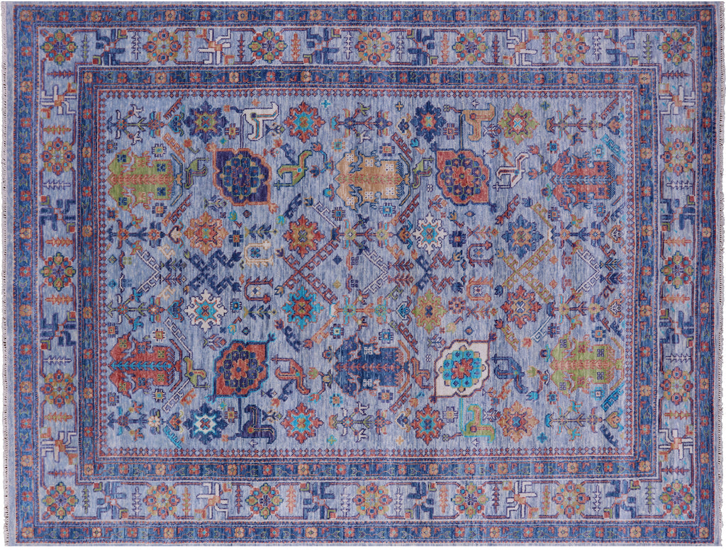 Blue 9' 1" X 12' 0" Heriz Serapi Hand-Knotted Wool Rug - Q15617
