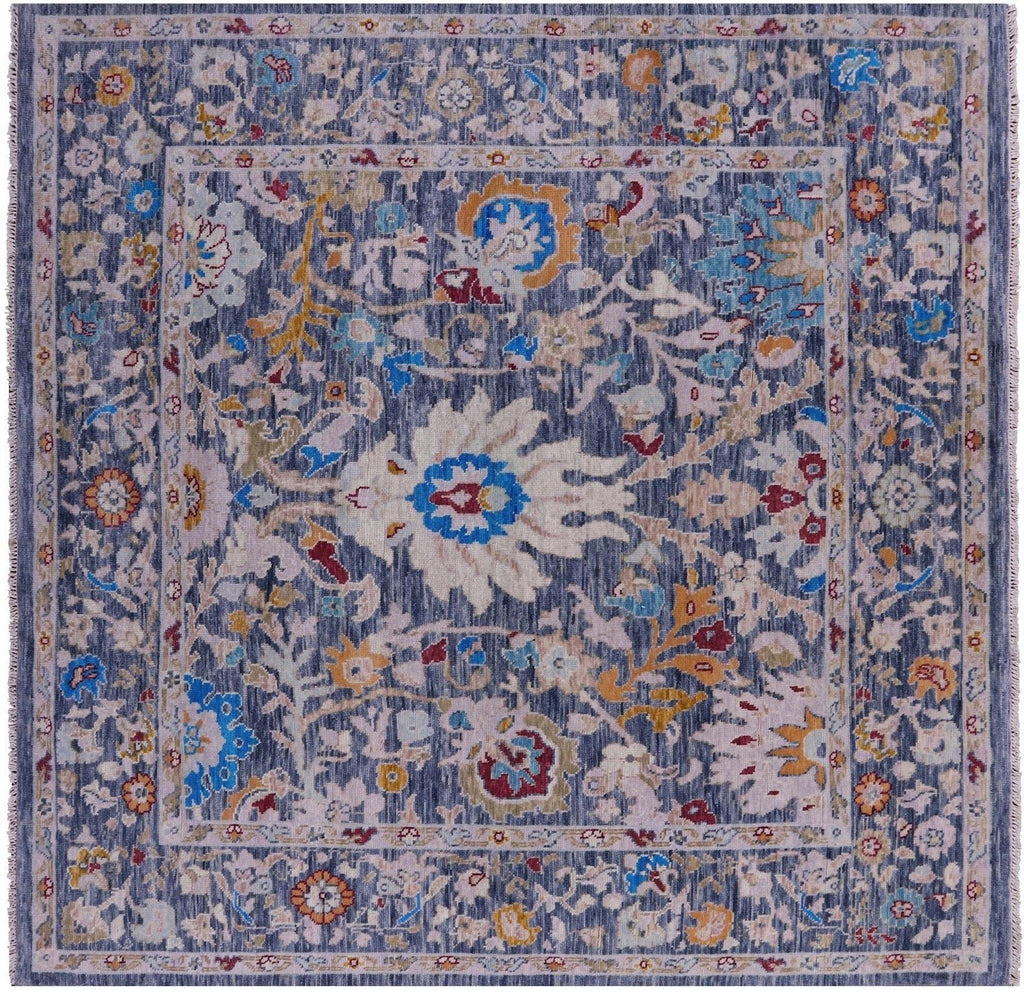 Square Turkish Oushak Hand Knotted Wool Rug - Manhattan Rugs