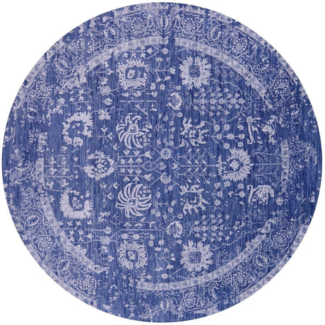 Round Persian Tabriz Handmade Wool & Silk Rug - Manhattan Rugs