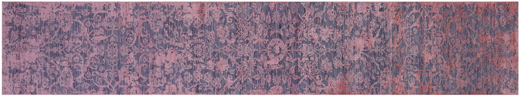 Runner Modern Hand-Knotted Wool & Silk Rug - Manhattan Rugs