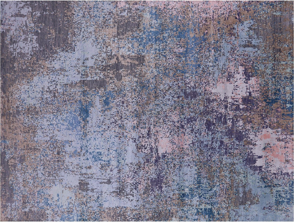 Wool & Silk Abstract Hand-Knotted Rug - Manhattan Rugs