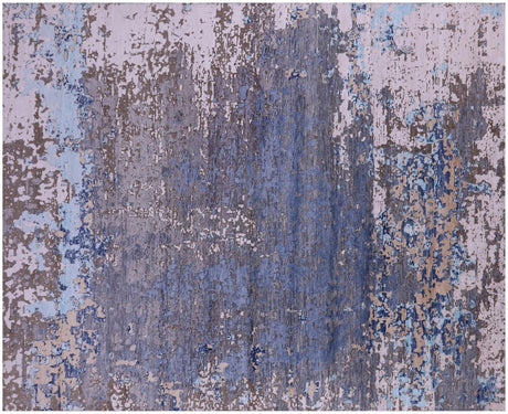 Wool & Silk Abstract Handmade Rug - Manhattan Rugs