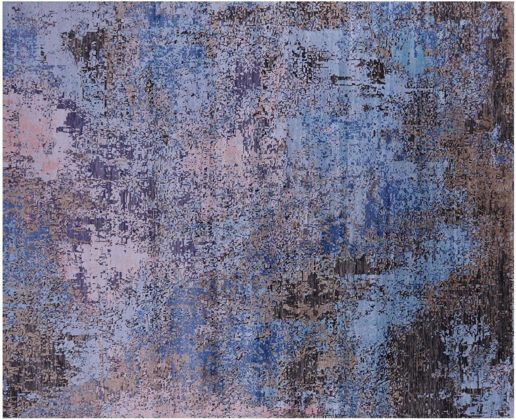 Wool & Silk Abstract Handmade Rug - Manhattan Rugs