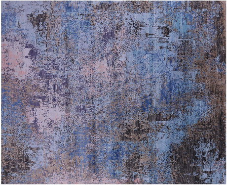 Wool & Silk Abstract Handmade Rug - Manhattan Rugs