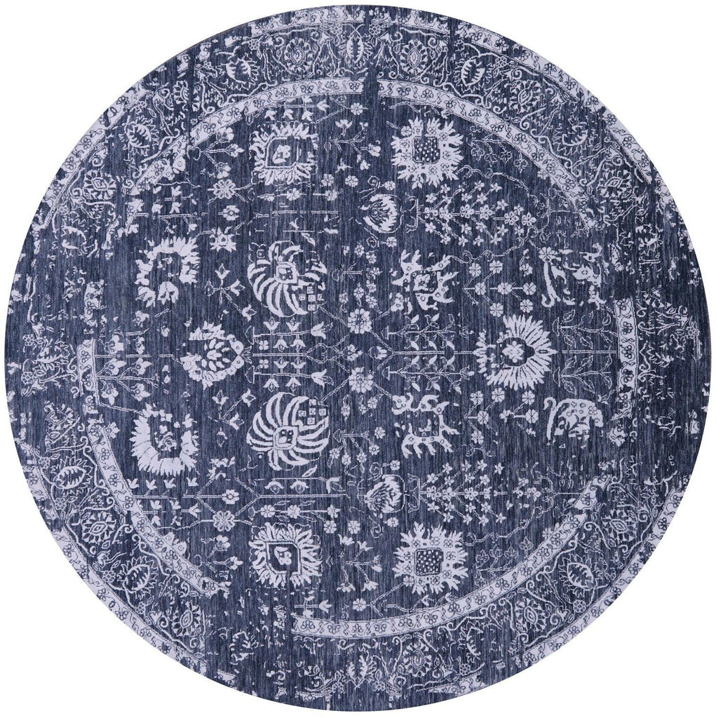 Round Persian Tabriz Wool & Silk Handmade Rug - Manhattan Rugs