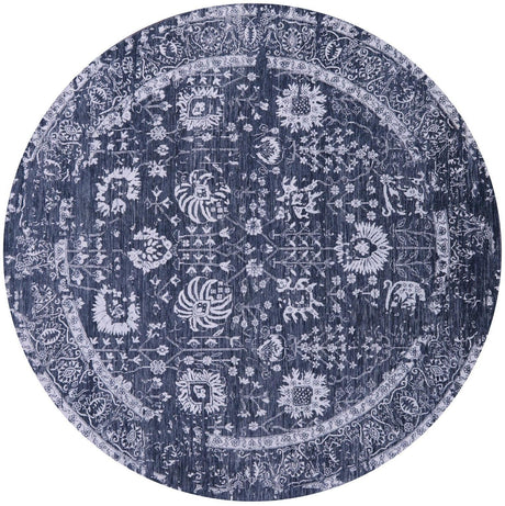 Round Persian Tabriz Wool & Silk Handmade Rug - Manhattan Rugs