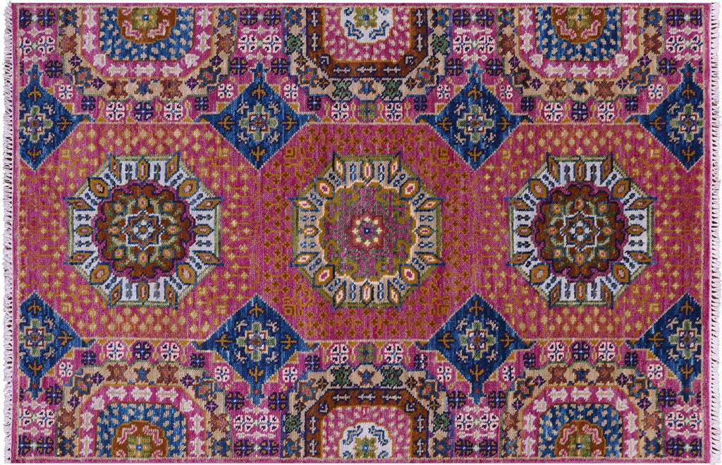Geometric Mamluk Hand-Knotted Wool Rug - Manhattan Rugs
