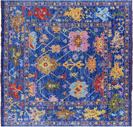 Square Handmade Turkish Oushak Wool Rug - Manhattan Rugs