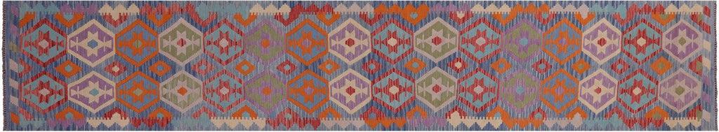 Wool On Wool Reversible Kilim Flat Weave Runner Rug - Manhattan Rugs