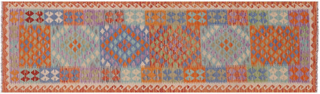 Kilim Flat Weave Reversible Wool On Wool Runner Rug - Manhattan Rugs