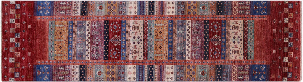 Hand-Knotted Persian Gabbeh Tribal Wool Runner Rug - Manhattan Rugs