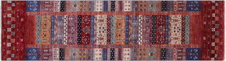 Hand-Knotted Persian Gabbeh Tribal Wool Runner Rug - Manhattan Rugs