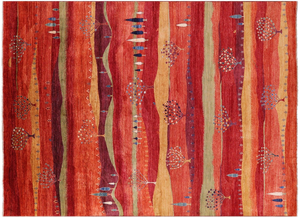 Tribal Persian Gabbeh Hand-Knotted Wool Rug - Manhattan Rugs