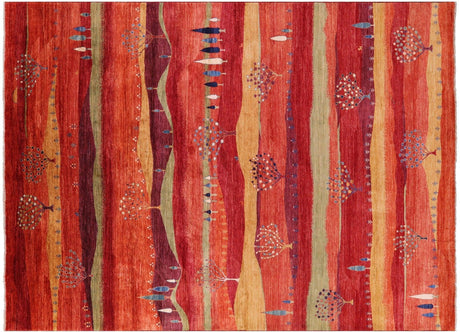 Tribal Persian Gabbeh Hand-Knotted Wool Rug - Manhattan Rugs