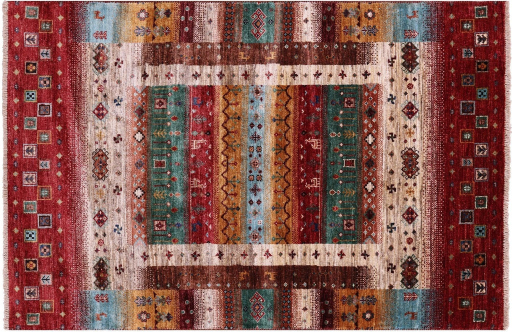 Tribal Persian Gabbeh Hand Knotted Wool Rug - Manhattan Rugs
